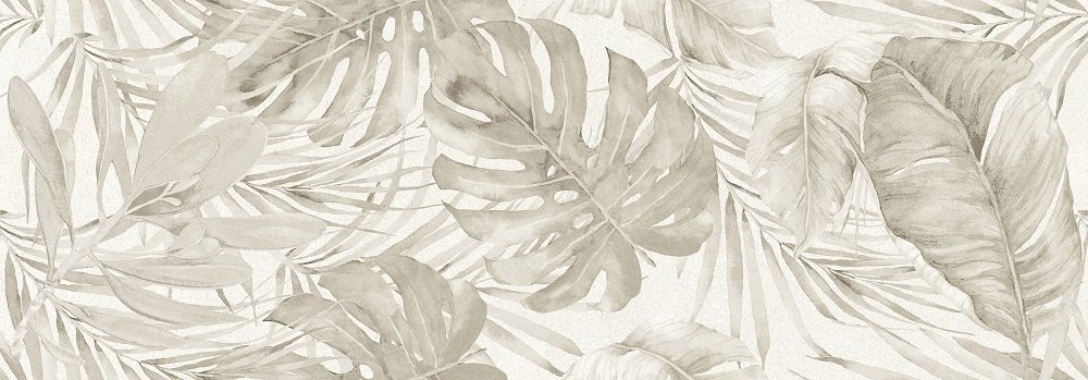 Wandfliese Exotisch Pflanzen-Dekor beige "Exotic" 35x100 cm 
