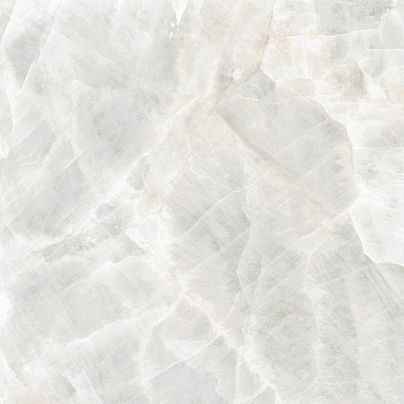 Fliese Steinoptik glänzend hellgrau beige "Frozen Blanco" rektifiziert 