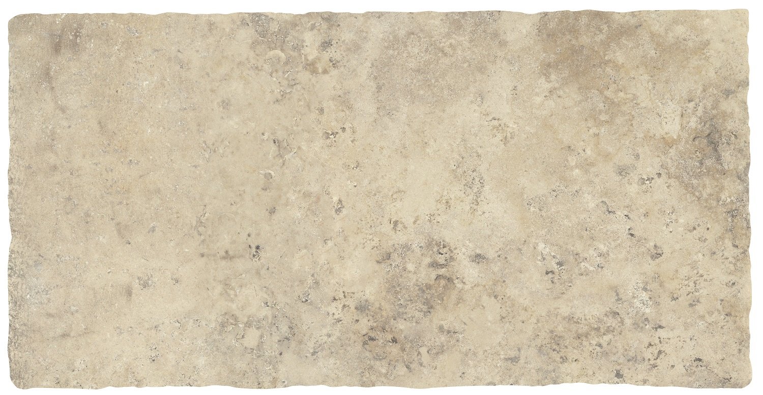 Terrassenplatte Feinsteinzeug rustikale Kante Steinoptik beige "Stones du Monde Chianca" 40x80cm