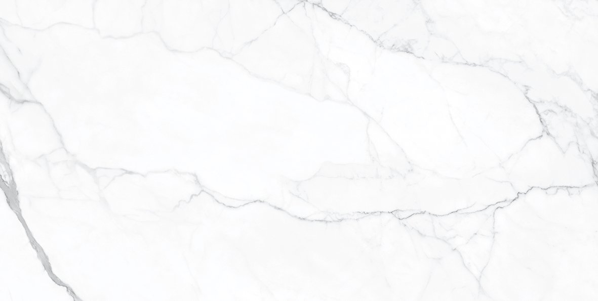 Fliese weiß marmoriert Calacatta-Marmor-Optik poliert glänzend "Artemisa Blanco" rektifiziert 60x120 cm