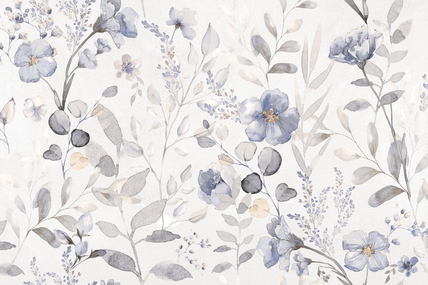Fliese Blumen-Dekor weiß-blau Sakura Dekorfliese Schlafzimmer Cover