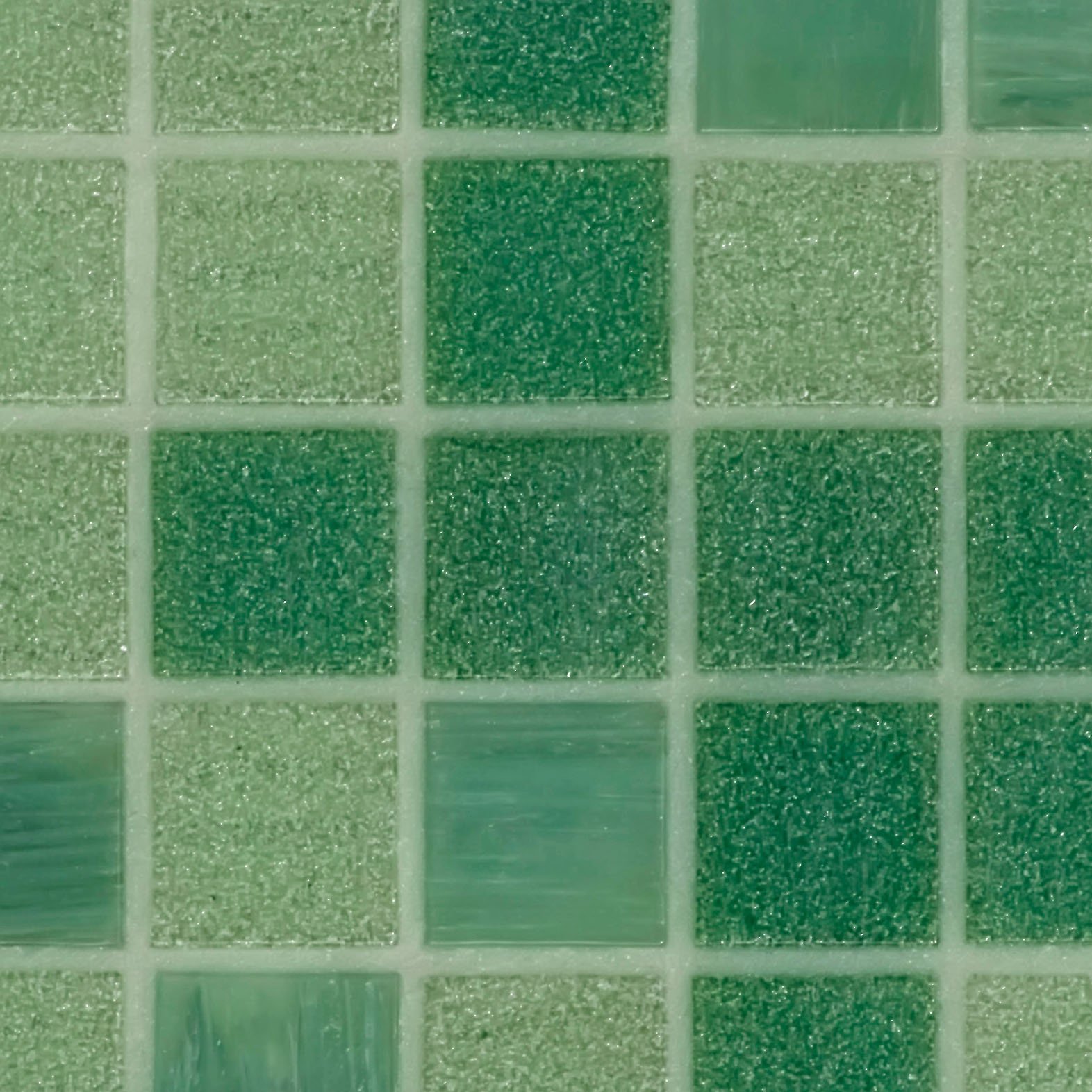 Bisazza Mosaikfliesen "Quercia" hellgrün dunkelgrün glitzernd 32,2x32,2cm