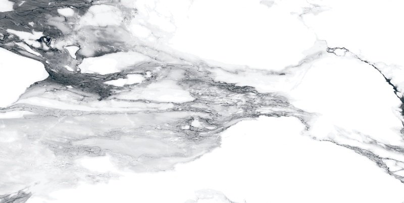 Fliese weiß-grau marmoriert Paonazzetto-Marmor-Optik poliert "Crash Blanco" rektifiziert