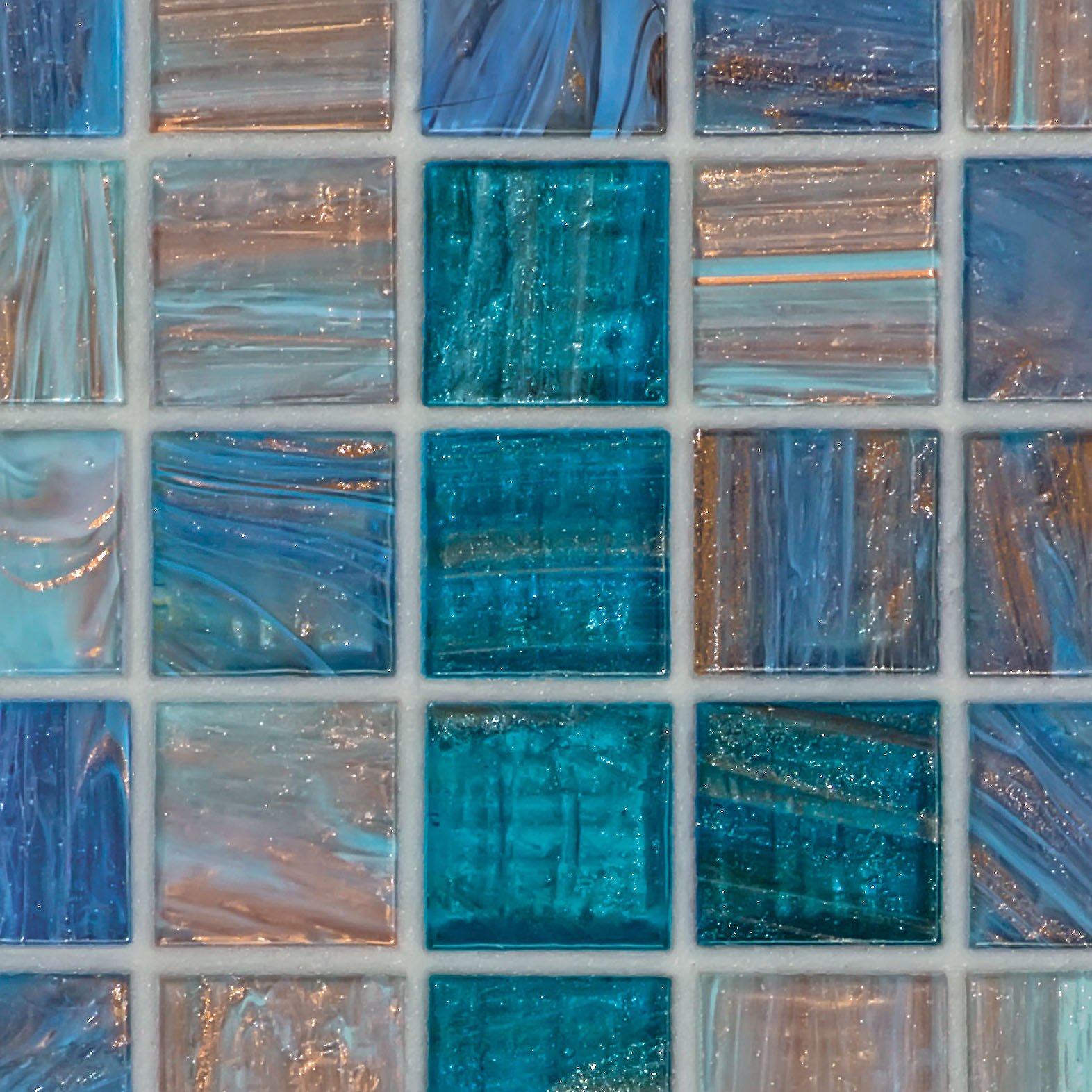Bisazza Glas Mosaik "Acquario" blau gold schimmernd 