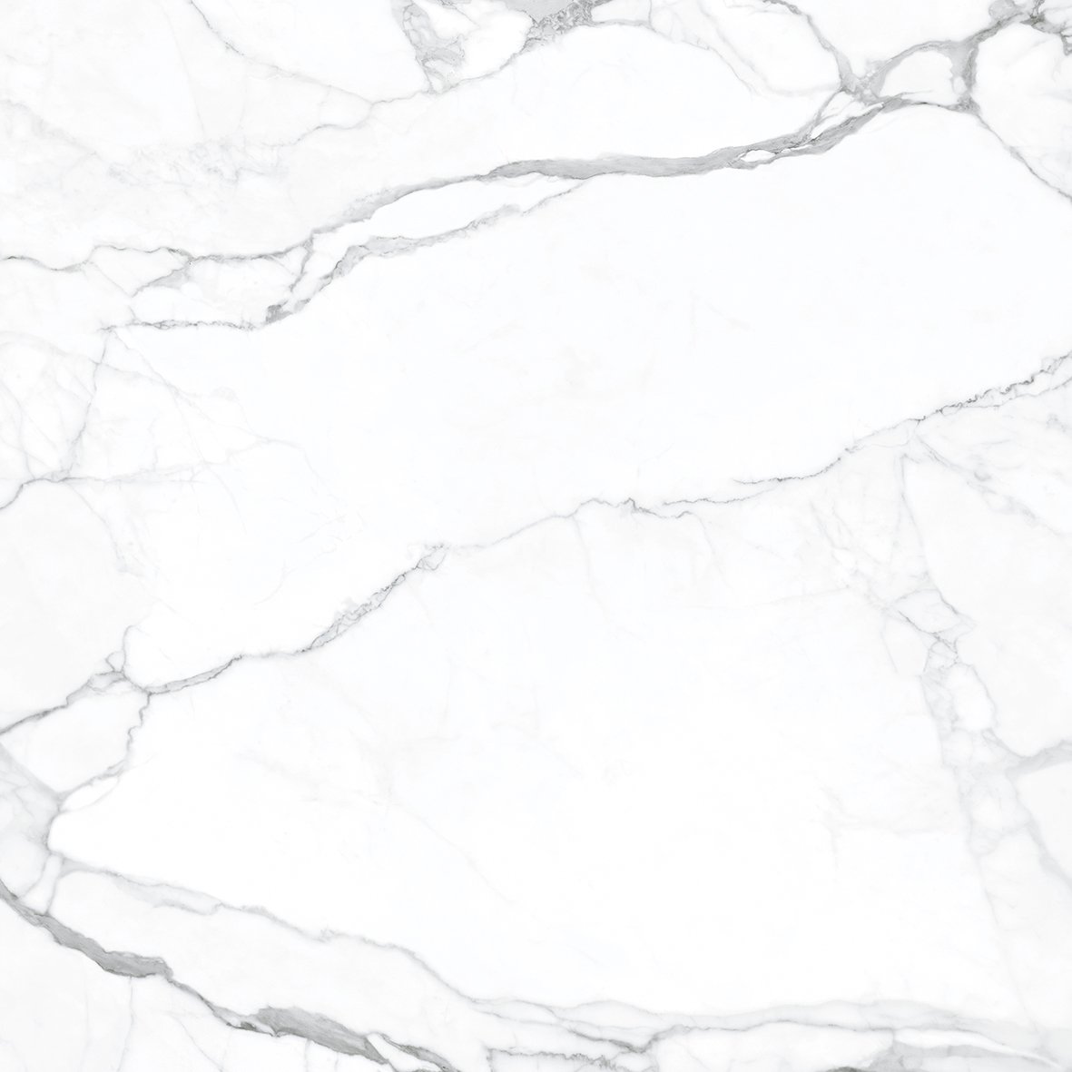 Fliese weiß marmoriert Calacatta-Marmor-Optik poliert glänzend "Artemisa Blanco" rektifiziert 120x120 cm