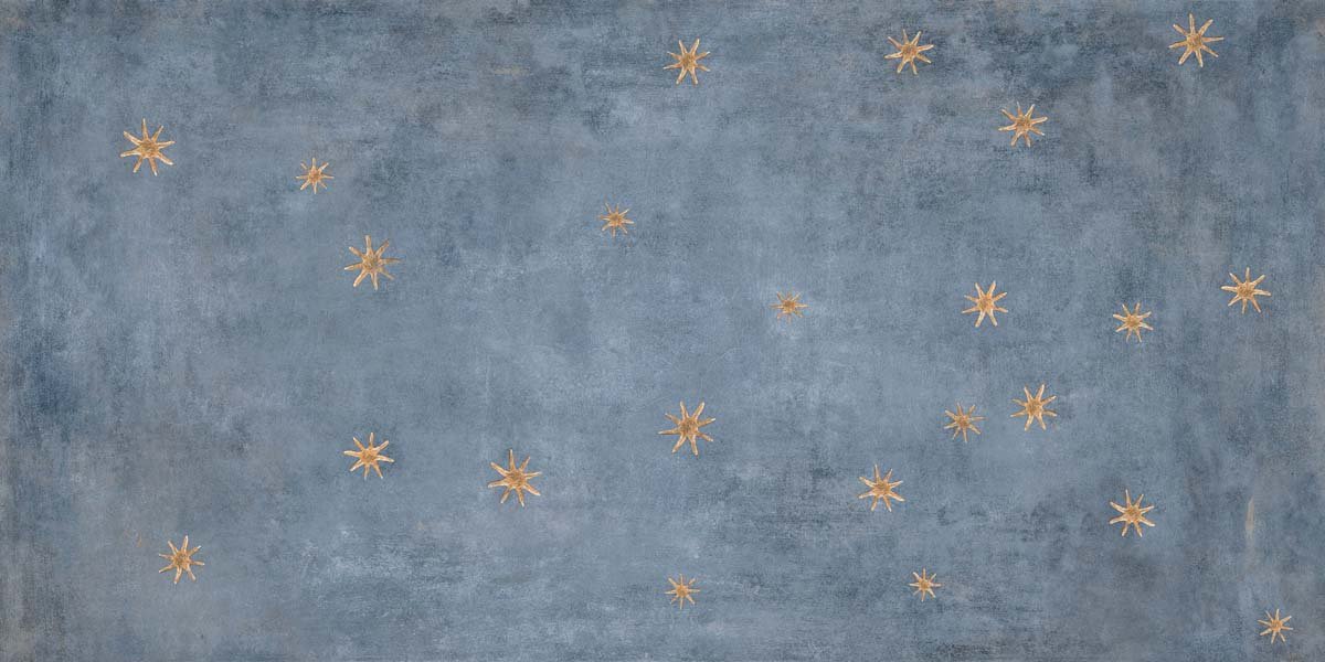 Fliese Sternendekor Betonoptik Zementoptik blau "Affrescati Lapis Giotto" rektifiziert