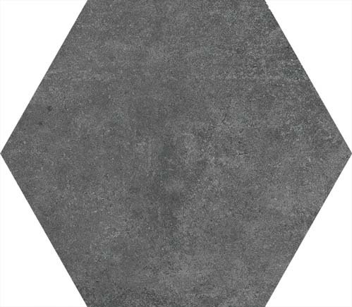 Fliese Sechseck Hexagon schwarz Betonoptik Zementoptik 25,8x29cm "Groundhex Marengo"