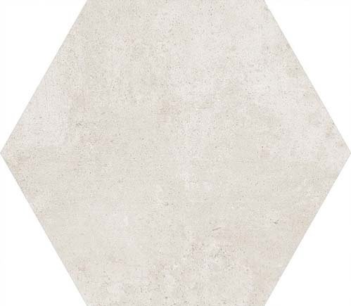 Fliese Sechseck Hexagon weiß-beige Betonoptik Zementoptik kalibriert Groundhex Arena
