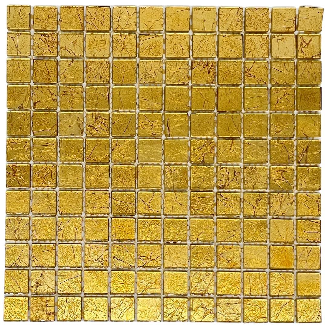 Mosaikfliesen Glas Gold lichtdurchlässig