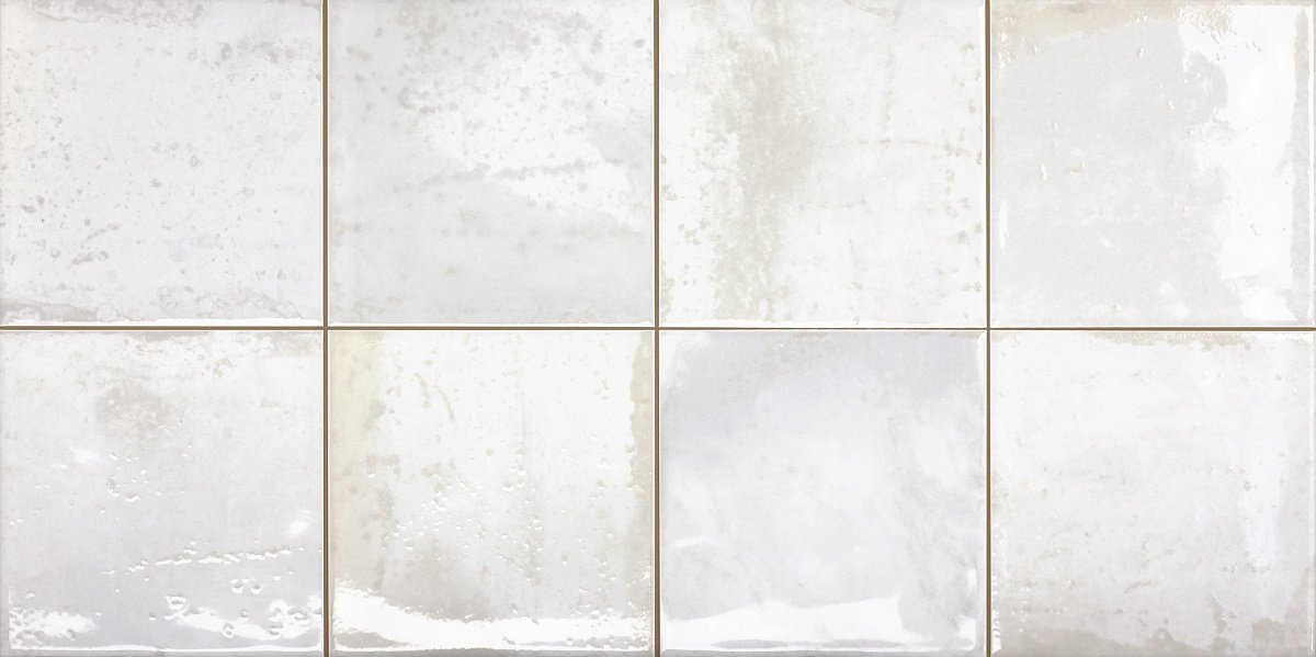 Wandfliese Vintage weiß glänzend glasiert gewellt 30x60cm "Provence White"