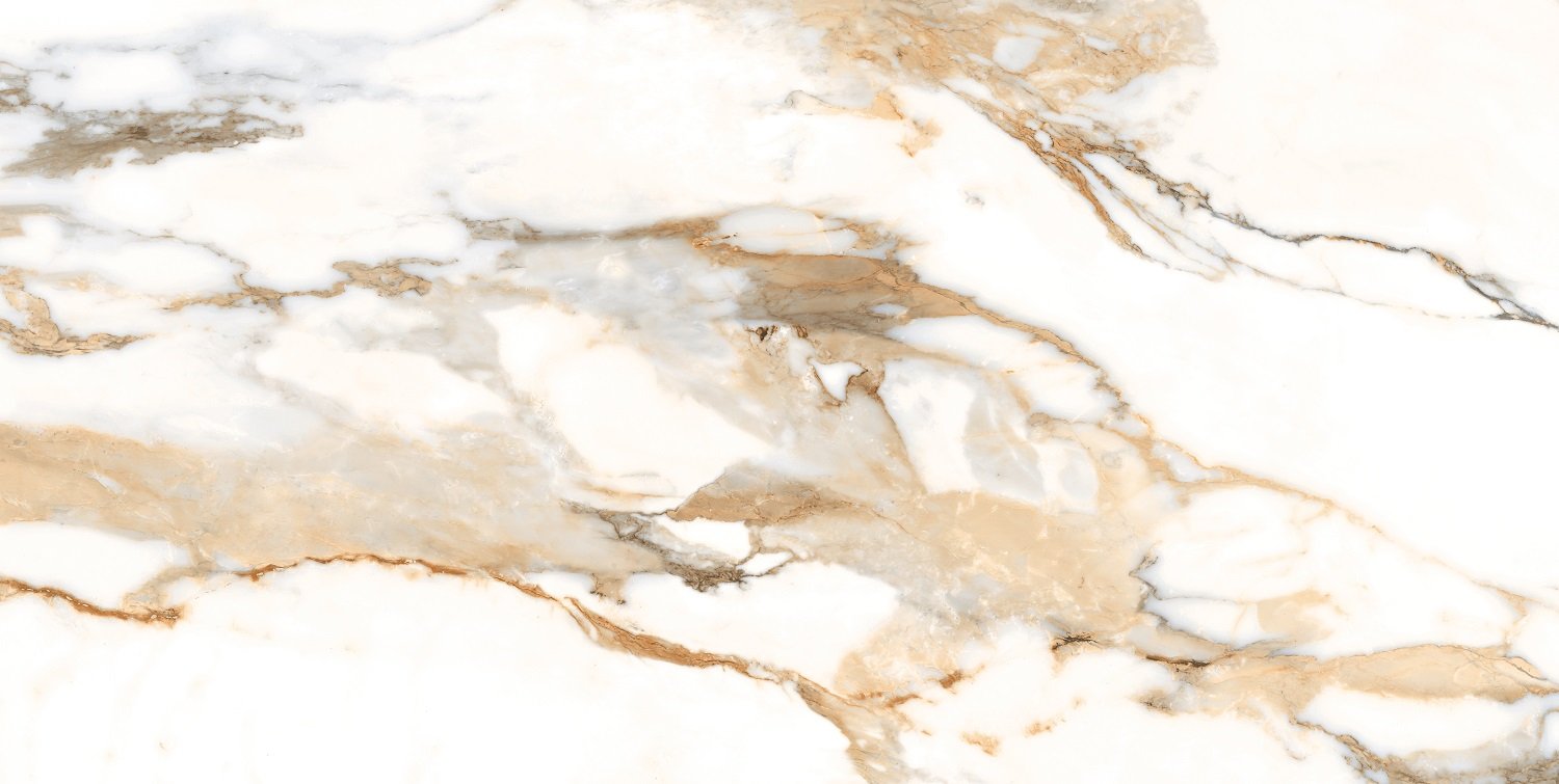 Fliese gold-beige marmoriert Paonazzetto-Marmor-Optik matt "Crash Beige" rektifiziert