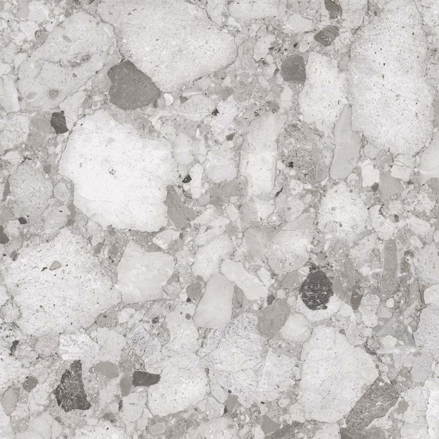 Fliese Terrazzo-Steinoptik grau matt "Veni Grey" rektifiziert