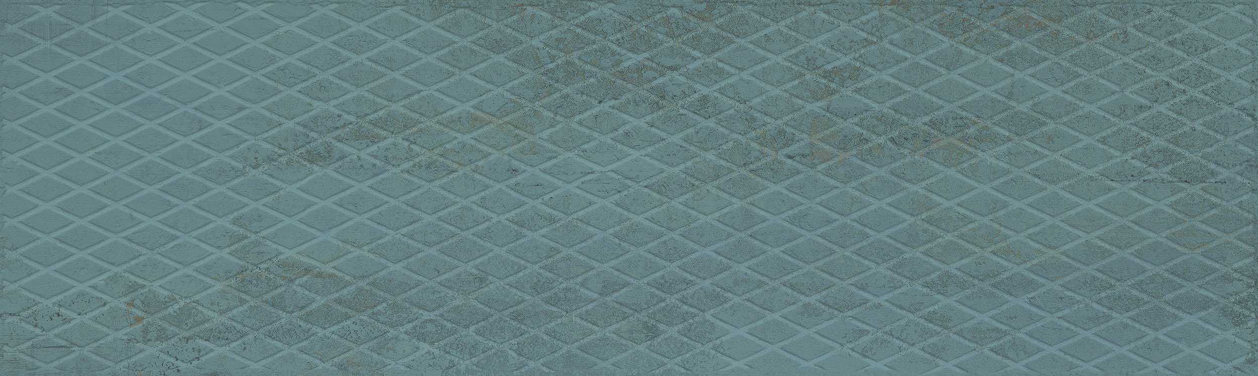 Wandfliese Dekor Metalloptik grün türkis 30x100cm "Metallic Wall Green Plate" rektifiziert 