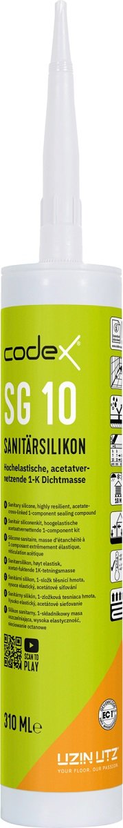 Silikon für Fugen von Fliesen Sanitär Küche Bad Silikonfuge 310ml Codex SG 10