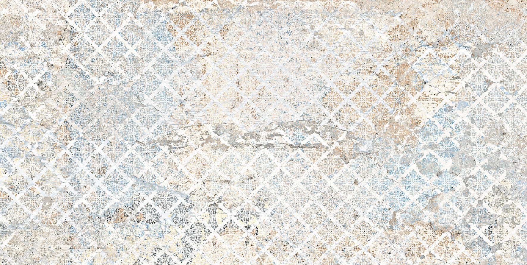 Terrassenplatte Feinsteinzeug Vintage Teppichoptik Carpet Vestige Aparici verschiedene zufällige Dekor