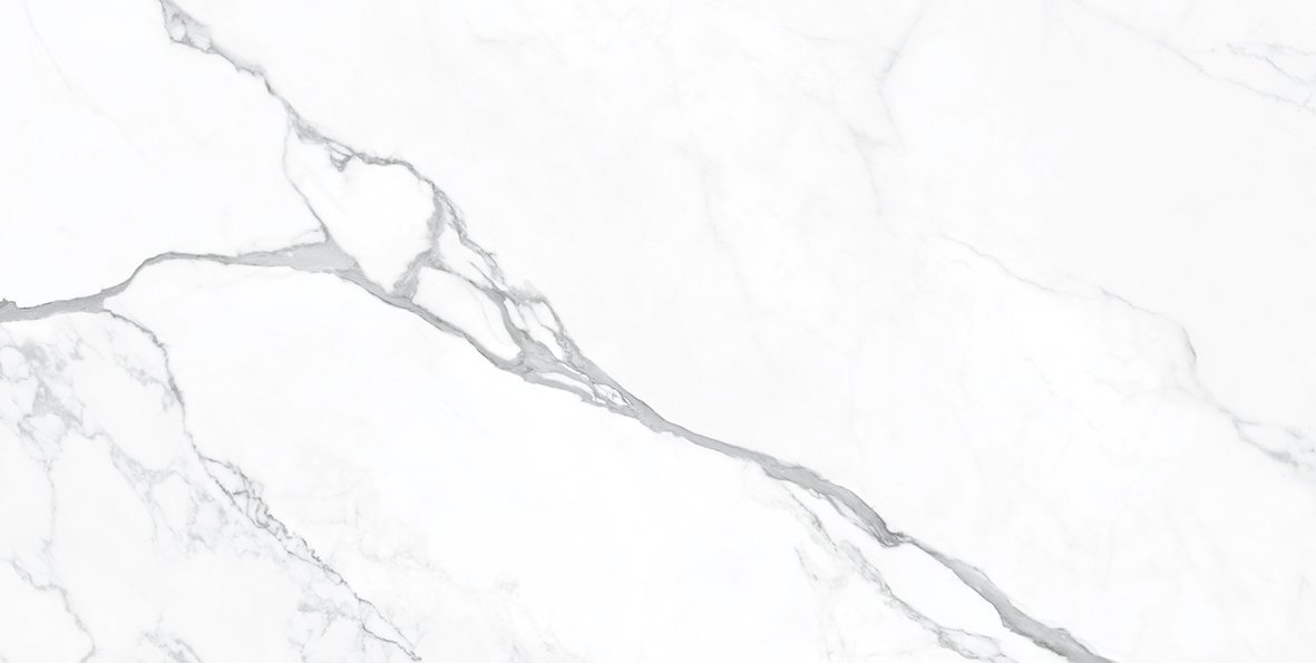 Fliese weiß marmoriert Calacatta-Marmor-Optik poliert glänzend "Artemisa Blanco" rektifiziert 60x120 cm
