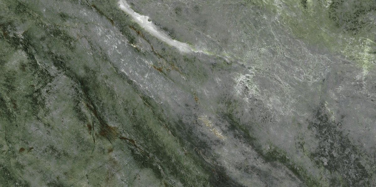 Fliese Marmor-Optik grün marmoriert glänzend poliert "Amazona Jade" 60x120 cm rektifiziert 