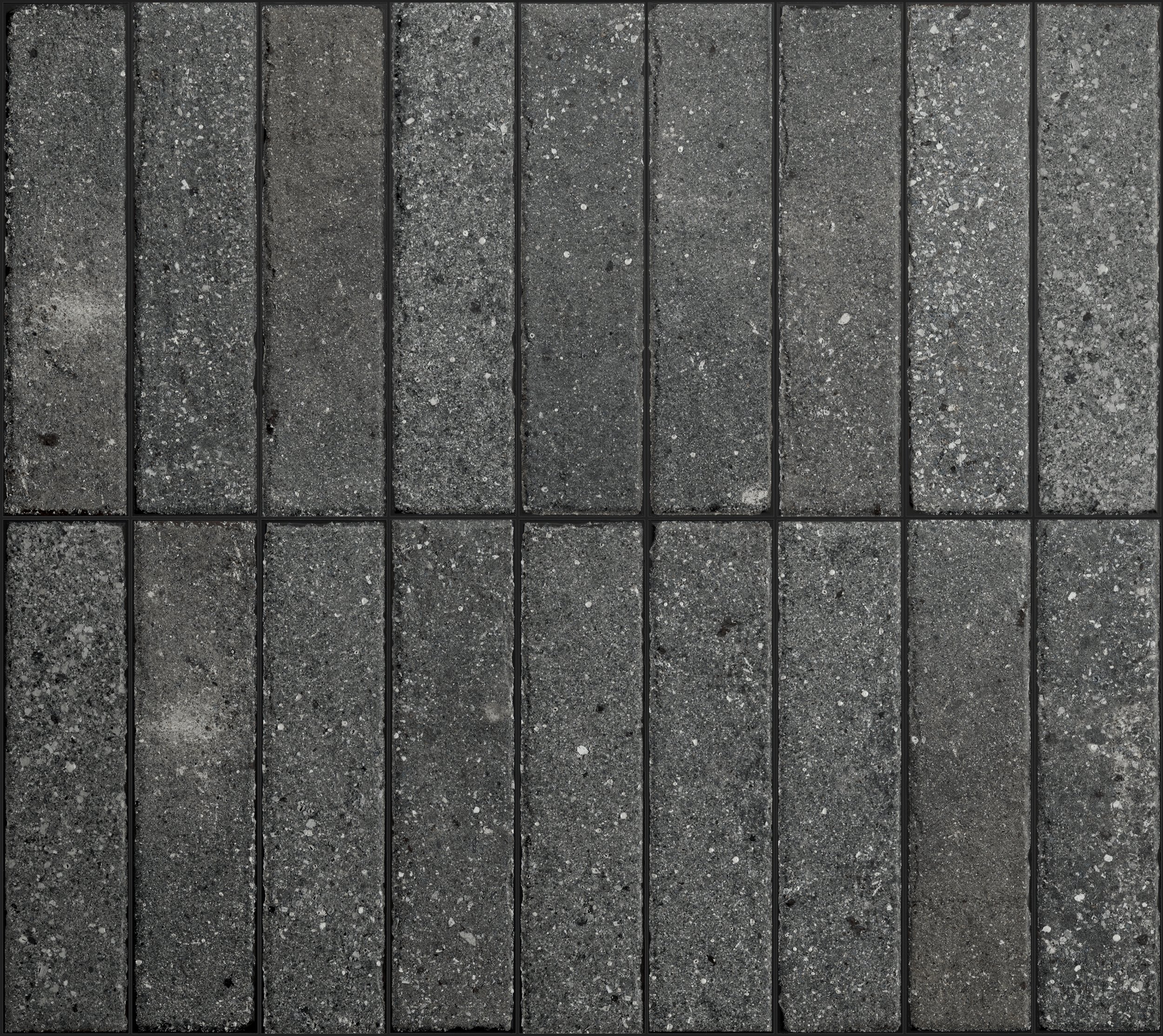 Fliese glasiert unregelmäßige Oberfläche "Tetris Block Dark"  dunkelgrau matt 5x20cm