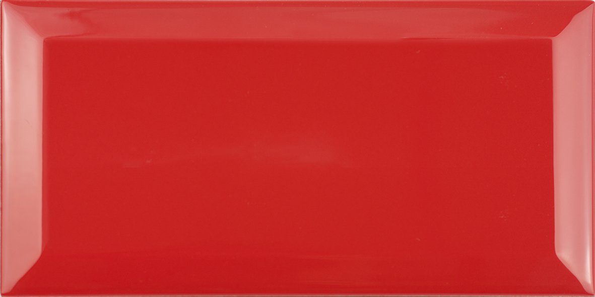 Metro Fliese rot glänzend Subway Wandfliese Küche Bad Facettenfliese Fabresa