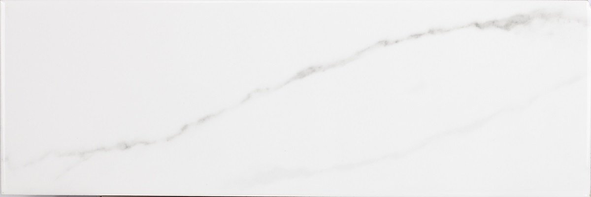 Wandfliese Metro Marmor-Optik weiß marmoriert glänzend 10x30cm