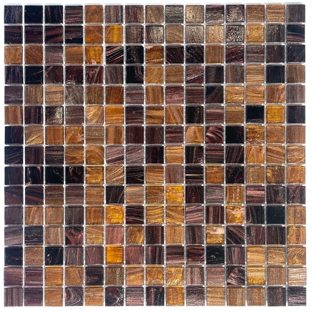Bisazza Glas Mosaik "New Cipro" braun glänzend 32,2x32,2cm für Pool, Wand & Boden