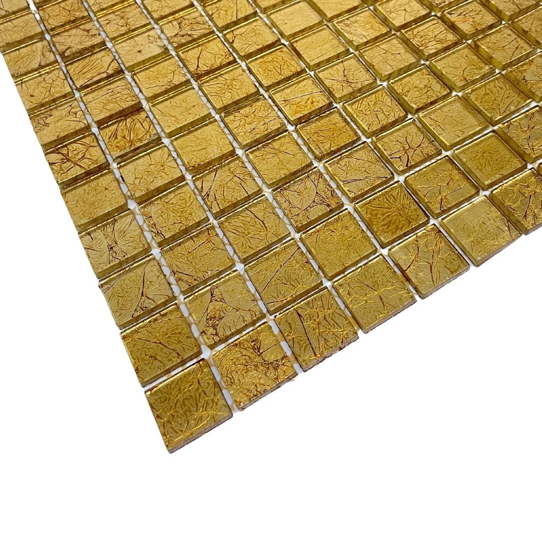 Glasmosaik Gold Blattgold-Optik