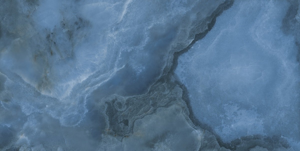 Fliese Achat-Optik blau marmoriert glänzend poliert kalibriert Onix Blue