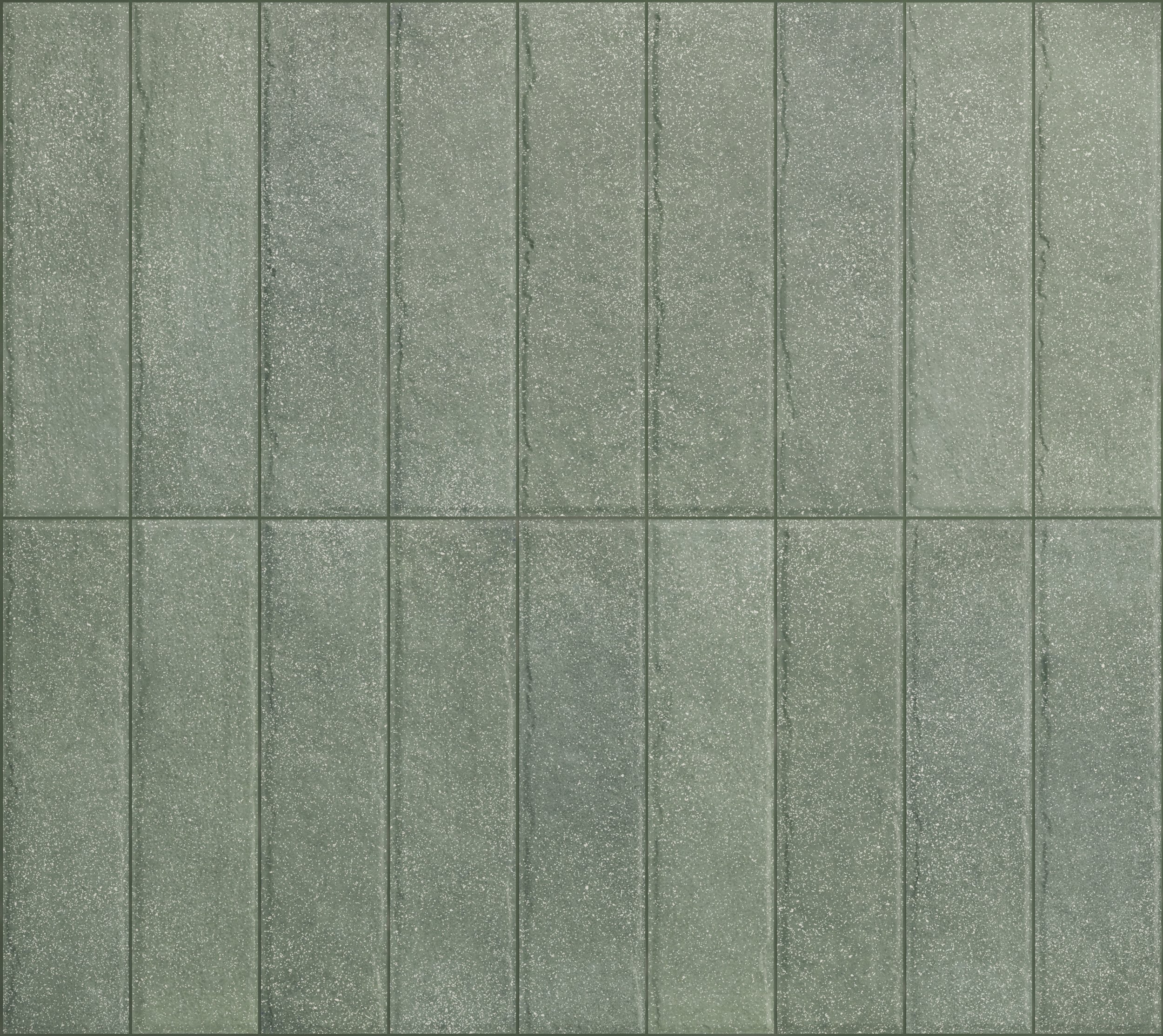 Fliese glasiert unregelmäßige Oberfläche "Tetris Muschio" moosgrün matt 5x20cm