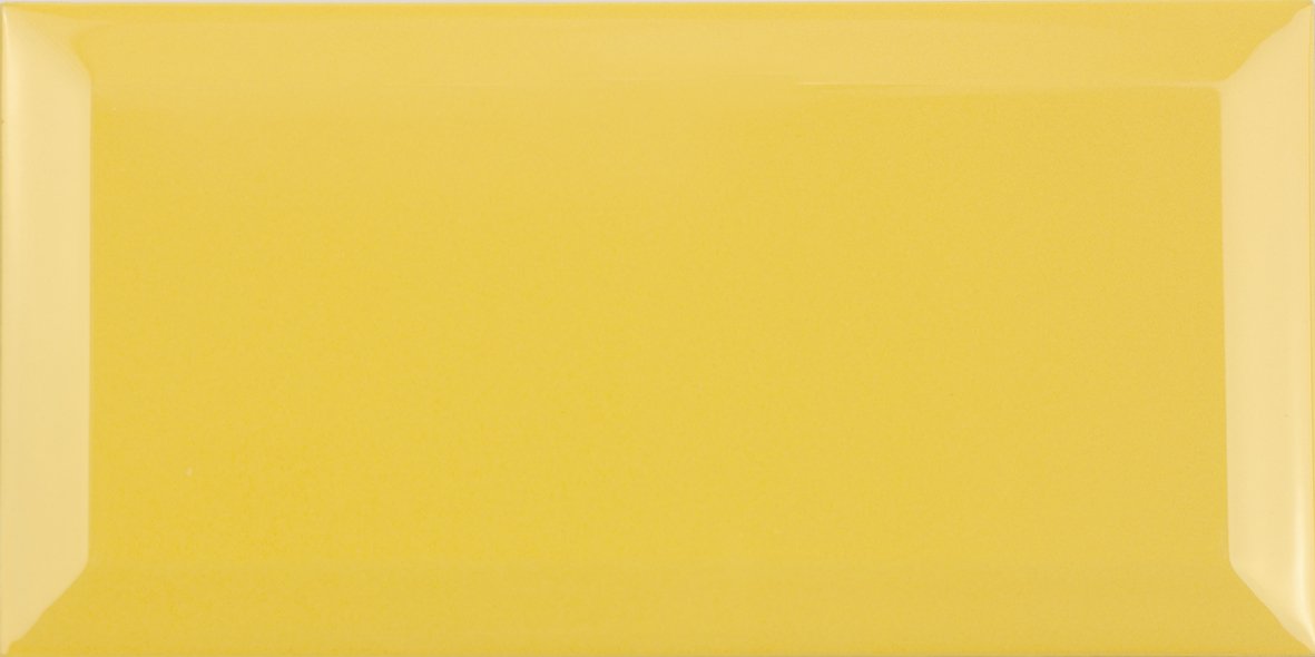 Metro Fliese gelb glänzend 10x20cm Subway Wandfliese Bad, Küche Facettenfliesen Fabresa