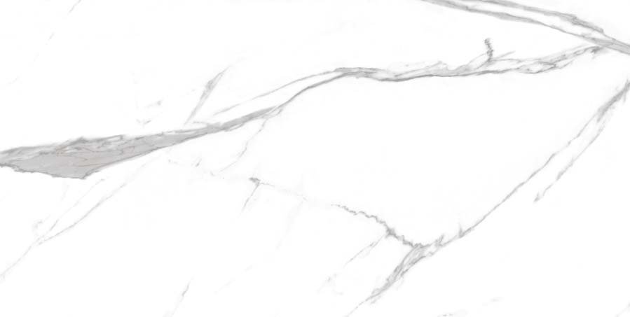 Fliese weiß marmoriert Calacatta-Marmor-Optik seidenmatt "Nil Blanco" rektifiziert