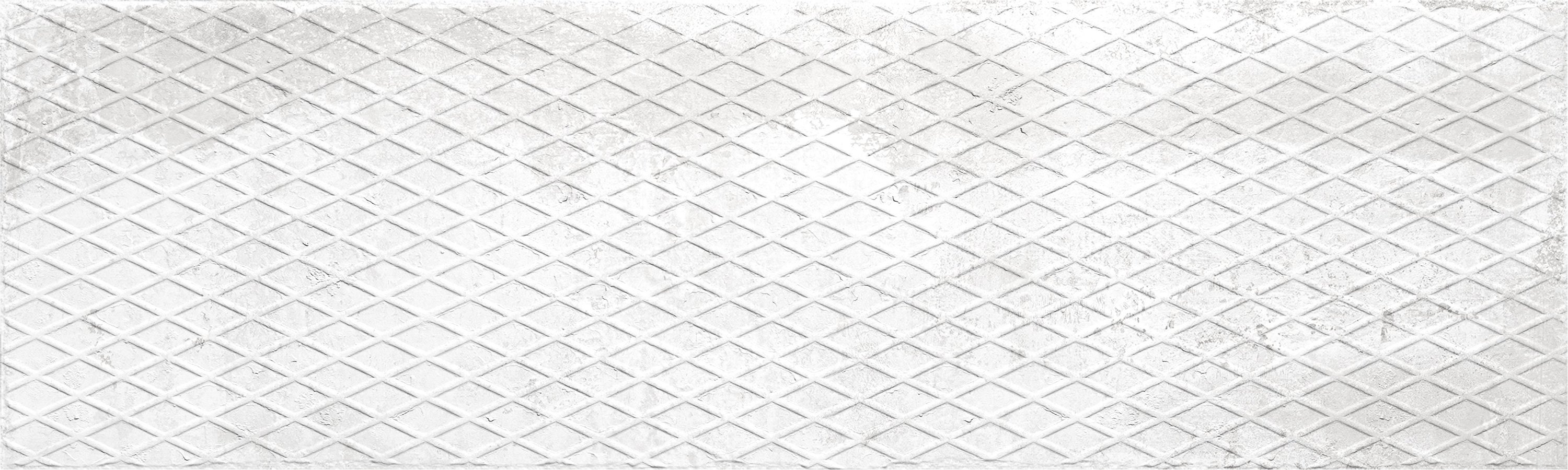 Wandfliese Dekor Metalloptik weiß 30x100cm "Metallic Wall White Plate" rektifiziert 