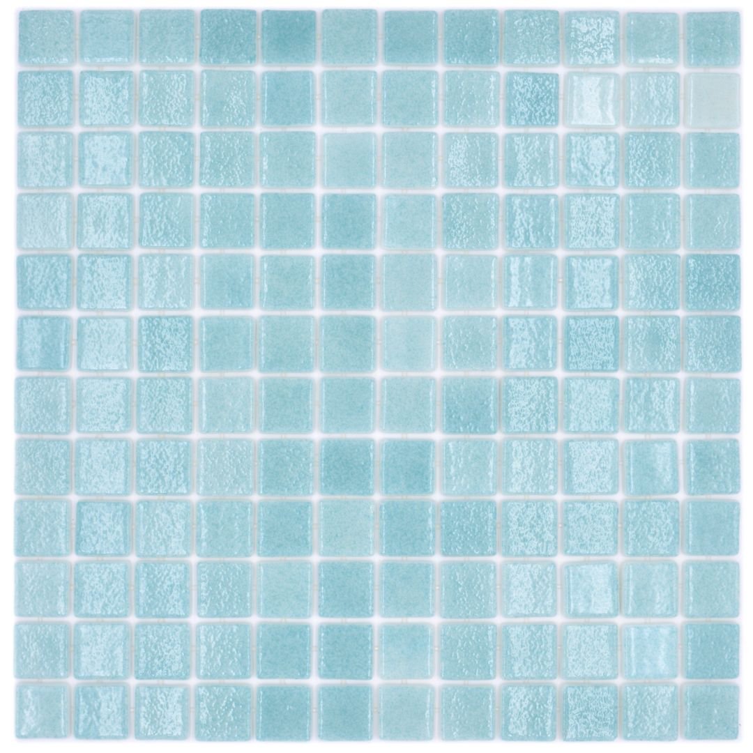 Mosaikfliesen Glas Eco Niebla VERDE türkis hell glänzend 31,6x31,6 cm Dusche Pool Küche Theken