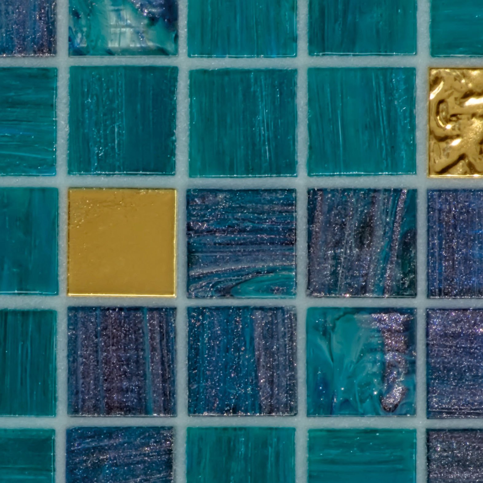 Bisazza Glas Mosaik "Caterina" dunkelblau gold mix