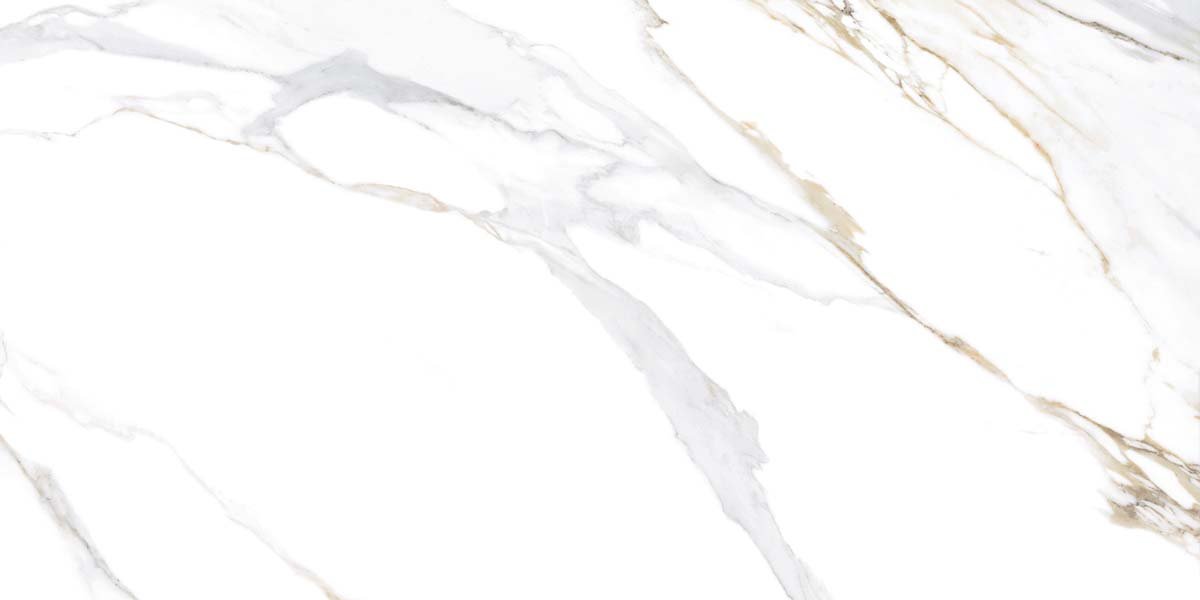 Fliese Marmor-Optik gold marmoriert glänzend poliert "Aurora Gold" rektifiziert