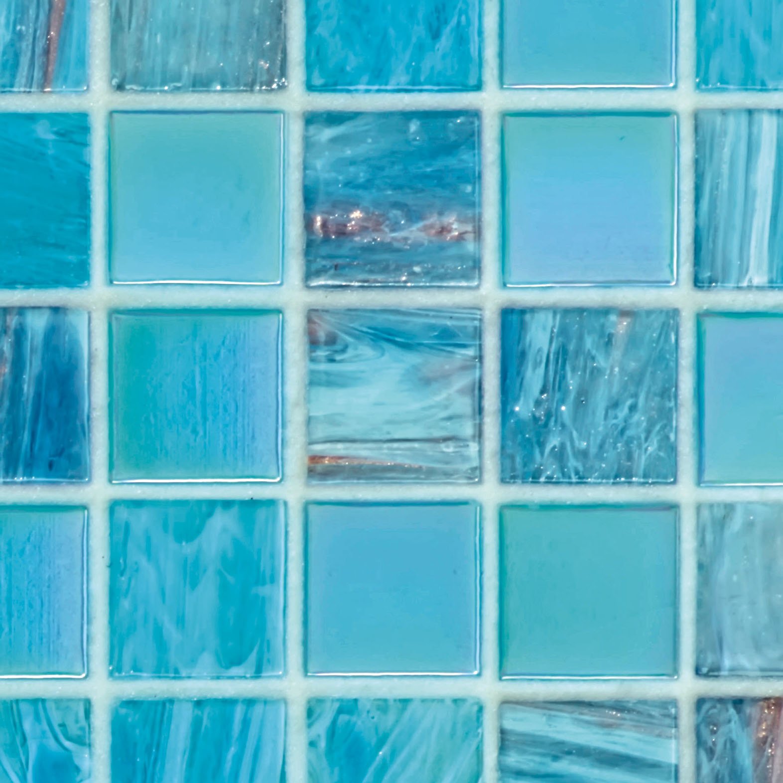 Bisazza Mosaikfliesen "Sophia" hellblau mix glitzernd 32,2x32,2cm