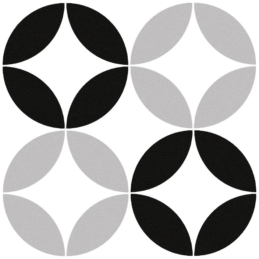 Retro Fliese Patchwork-Muster schwarz grau weiß Grafik