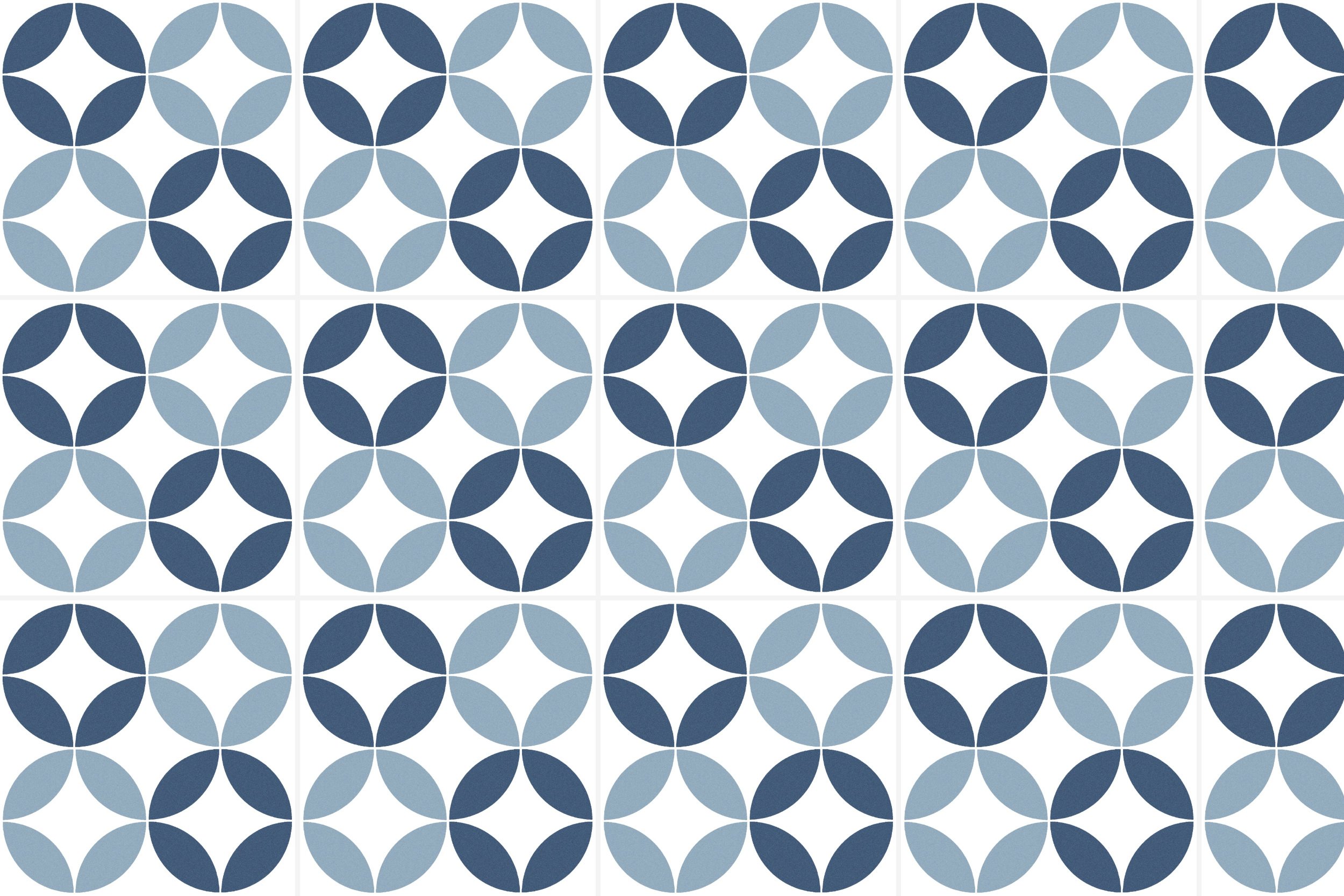 Retro Fliese Patchwork-Muster blau weiß Cover