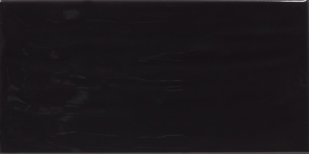 Wandfliese schwarz glänzend 10x20cm "Artisan Negro Brillo"