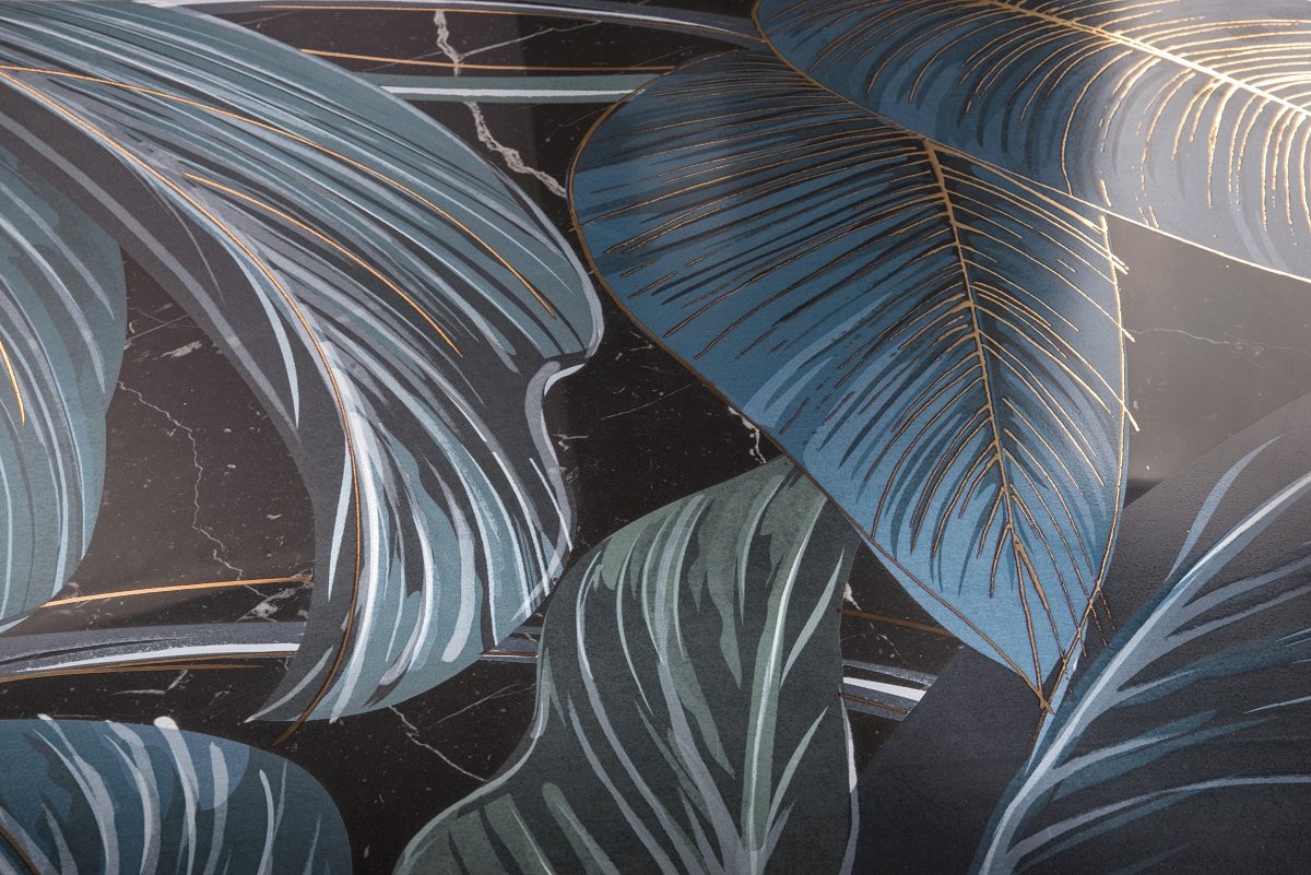 Dekorfliese Urban Jungle Pflanzen Wandbild Dschungel Showall Black Leaf Serenissima