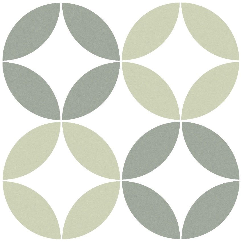 Retro Fliese Patchwork-Muster hellgrün grün weiß Grafik