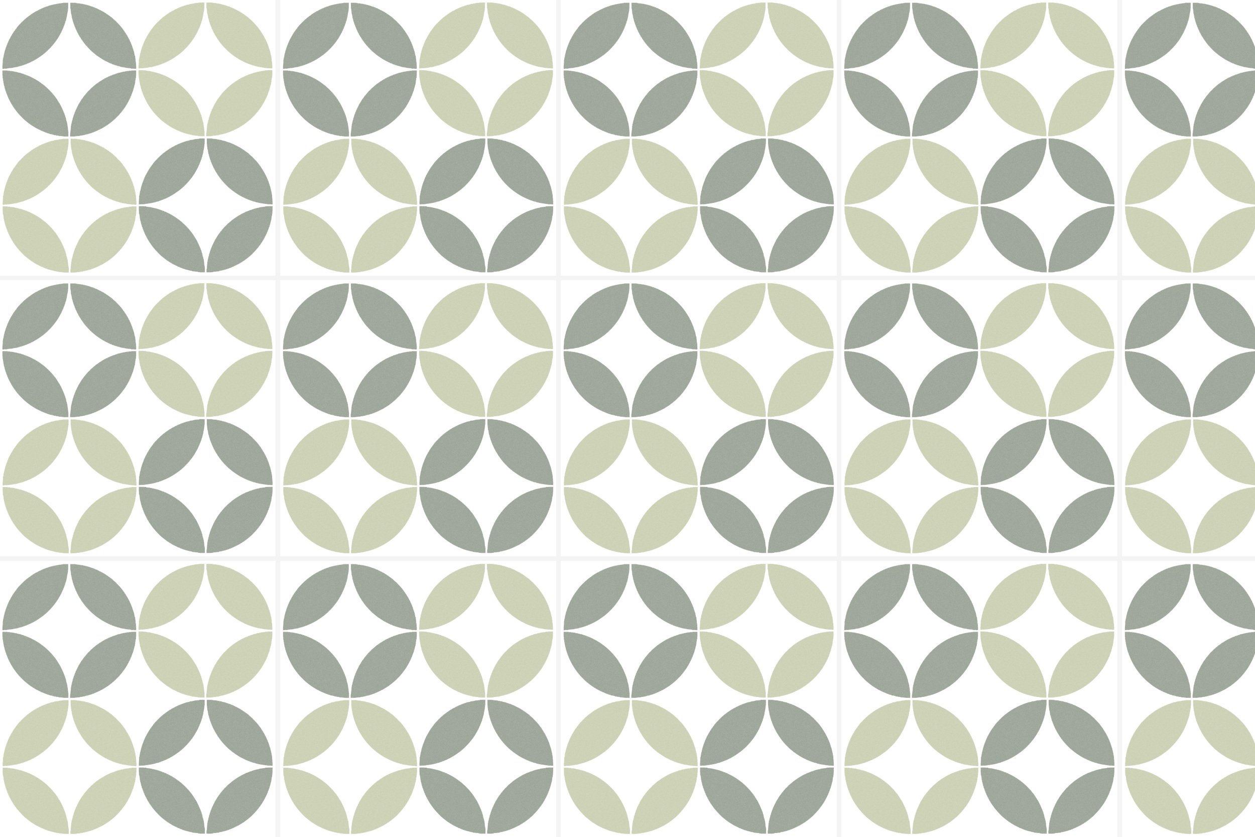 Retro Fliese Patchwork-Muster hellgrün grün weiß Cover