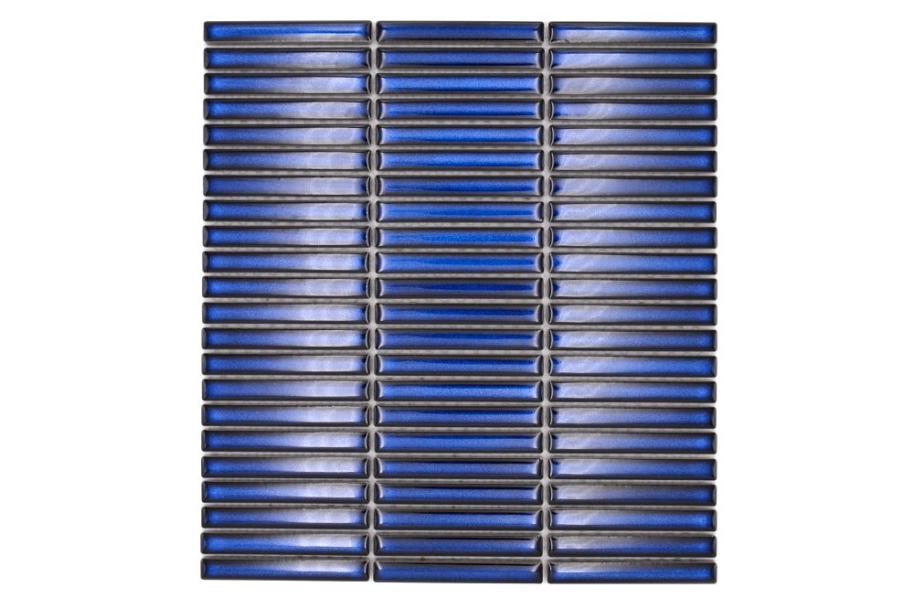 Mosaikfliesen Stäbchen 3-reihig Kit Kat kobaltblau glänzend 282x308mm