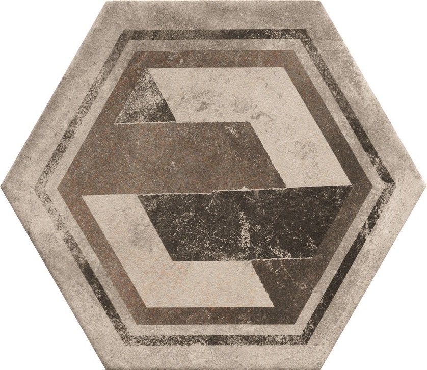 Fliese Sechseck Hexagon Dekor Retro Vintage Rustikal 24x27,7cm "Miami Mix" CIR/ 27 zufällige Dekore