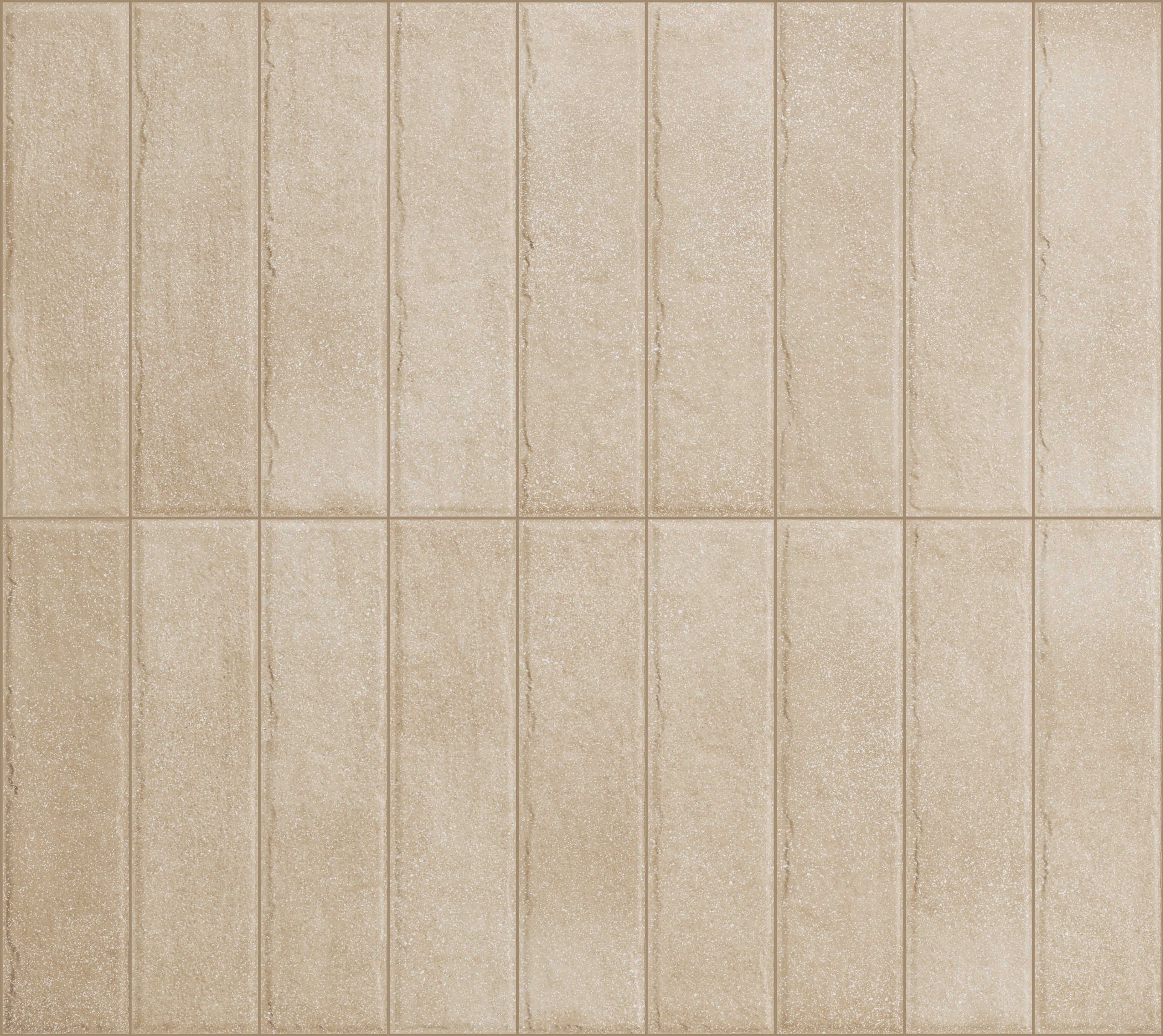 Fliese glasiert unregelmäßige Oberfläche "Tetris Ecru" beige matt 5x20cm