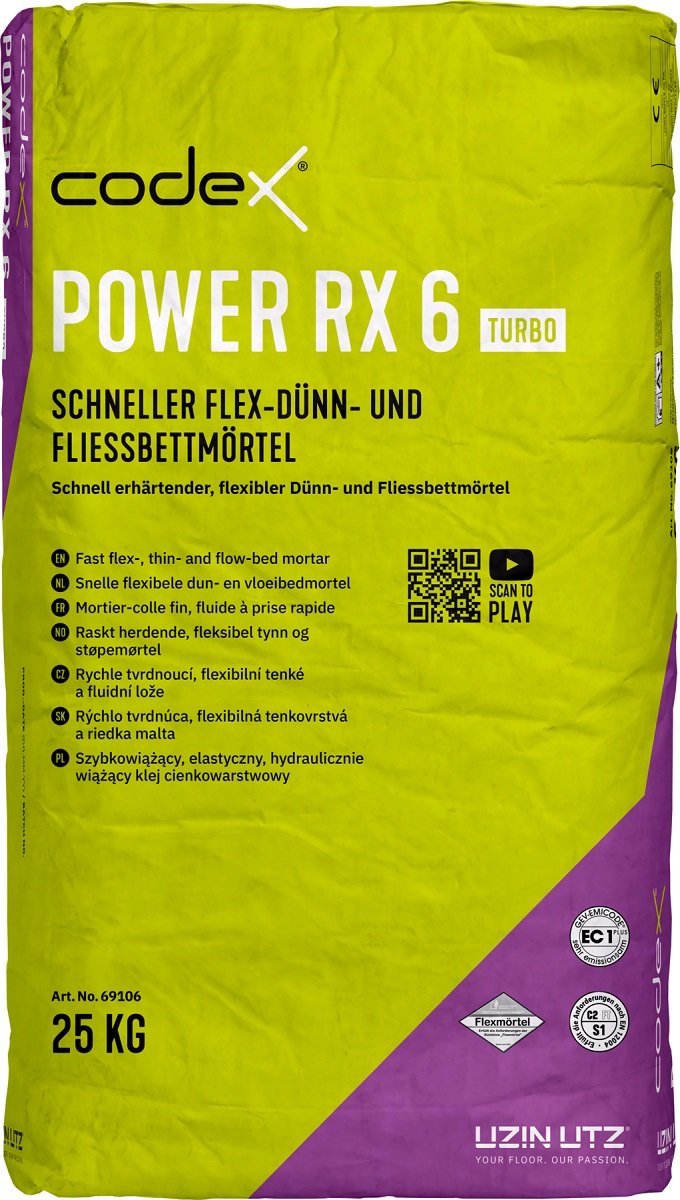 Fliesenkleber Flexkleber Schnellkleber schnell erhärtend Codex Power RX 6 Turbo 25 kg