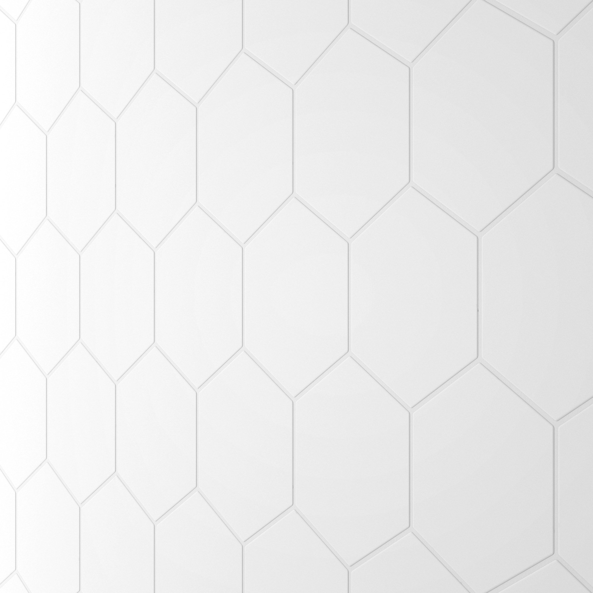 Hexagon Fliese weiß Sechseckige Fliese SOLID WHITE Ambiente