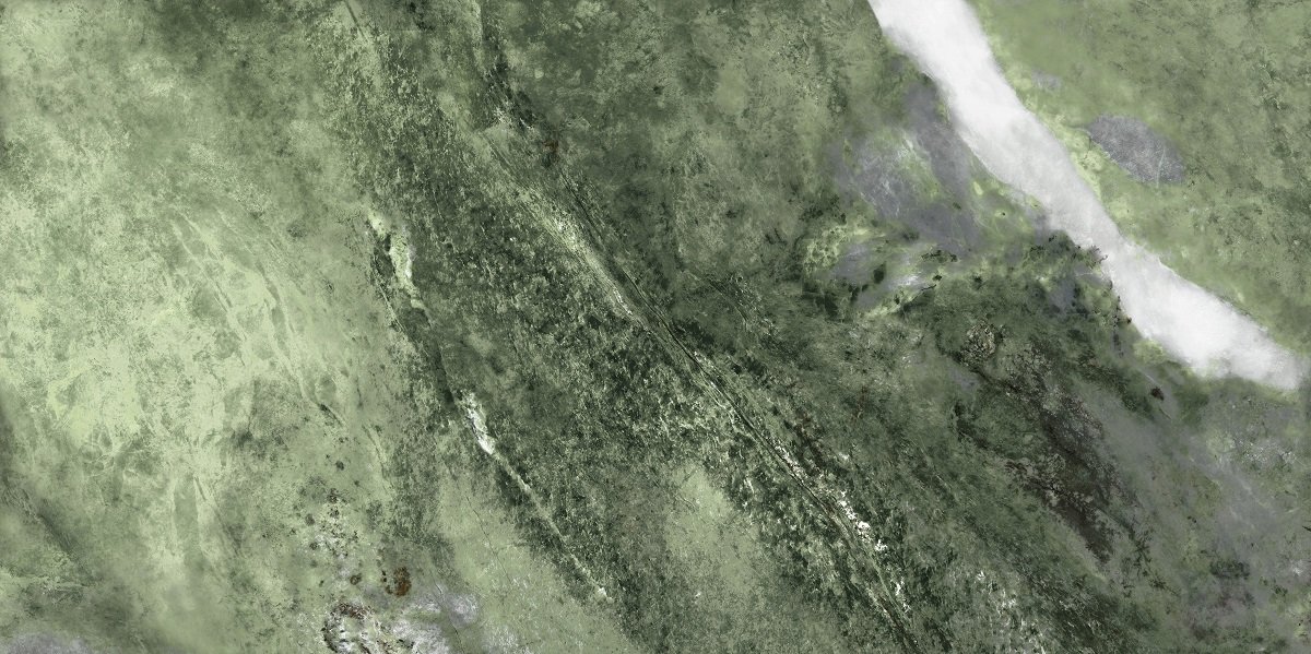 Fliese Marmor-Optik grün marmoriert glänzend poliert "Amazona Jade" 60x120 cm rektifiziert 